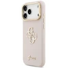 Guess PU Grained 4G Logo Stand Camera Frame dėklas skirtas Apple iPhone 17 Pro Max rožinės spalvos
