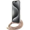 Dėklas GUESS GUHCP15LHC4SEP IPHONE 15 PRO 6.1 "Rožinis/Rožinis HARDCASE CROSSBODY CORD 4G PRINT