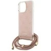 Dėklas GUESS GUHCP15LHC4SEP IPHONE 15 PRO 6.1 "Rožinis/Rožinis HARDCASE CROSSBODY CORD 4G PRINT