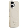 Guess Triangle Logo MagSafe Dėklas skirtas iPhone 17 rusvai gelsvas