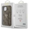 Apple iPhone 15 Guess Hardcase Grip Stand 4G Triangle Strass (GUHCP15SPGS4TDW) telefono dėklas rudos spalvos