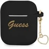 Dėklas Guess GUA2LSCHSK AirPods 1/2 coverczarny/juodas Silicone Charm Heart Collection