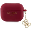 Apple AirPods Pro 2 Guess Cover Liquid silikoninis Glitter Triangle Charm (GUAP2LECG4M) ausinių dėklas violetinės spalvos