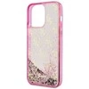 Guess GUHCP14LLC4PSGP Apple iPhone 14 Pro 6.1″ rožinės spalvos kietas dėklas Liquid Glitter 4G Transculent