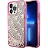 Guess GUHCP14LLC4PSGP Apple iPhone 14 Pro 6.1″ rožinės spalvos kietas dėklas Liquid Glitter 4G Transculent