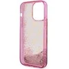 Guess GUHCP14LLC4PSGP Apple iPhone 14 Pro 6.1″ rožinės spalvos kietas dėklas Liquid Glitter 4G Transculent