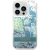 Guess GUHCP14LLFLSN Apple iPhone 14 Pro 6,1″ žalias kietas dėklas Flower Liquid Glitter