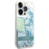 Guess GUHCP14LLFLSN Apple iPhone 14 Pro 6,1″ žalias kietas dėklas Flower Liquid Glitter