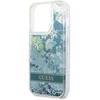 Guess GUHCP14LLFLSN Apple iPhone 14 Pro 6,1″ žalias kietas dėklas Flower Liquid Glitter