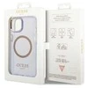 Guess GUHMP14SHTCMU Apple iPhone 14 / 15 / 136.1″violetinės spalvos kietas dėklas Gold Outline Translucent MagS