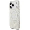 „Guess IML Flowers Electro Pearl Strap MagSafe“ dėklas, skirtas „iPhone 17 Pro“ – baltas