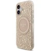 „Guess IML Flowers Electro Pearl Strap MagSafe“ dėklas, skirtas iPhone 17 – rožinis