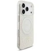 „Guess IML Flowers Electro Pearl Strap MagSafe“ dėklas, skirtas „iPhone 17 Pro“ – baltas