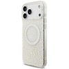 „Guess IML Flowers Electro Pearl Strap MagSafe“ dėklas, skirtas „iPhone 17 Pro Max“ – baltas