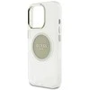 Dėklas Guess IML Metal Colored Circle Classic Logo MagSafe Apple iPhone 16 Pro Max pilkas