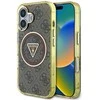 Guess IML 4G Glitter and Triangle Logo MagSafe Apple iPhone 16 dėklas telefonui rudos spalvos