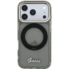 Dėklas Guess IML Ring Stand 360 Script Metal Logo MagSafe Case for iPhone 17 Pro Max / 18 Pro Max - Juoda