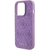 Guess Leather 4G Stamped Apple iPhone 15 Pro Max - dėklas telefonui violetinės spalvos
