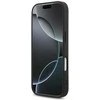 Guess PU Fixed Glitter 4G Metal Logo dėklas skirtas Apple iPhone 17 Pro juodos spalvos