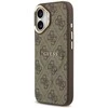 Guess PU Leather 4G Gold Frame MagSafe dėklas skirtas Apple iPhone 17 rudos spalvos