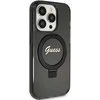 Dėklas GUESS GUHMP15XHRSGSK IPHONE 15 PRO MAX 6.7 "Juodas/Juodas HARDCASE RING STAND SCRIPT GLITTER MAGSAFE