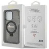 Dėklas GUESS GUHMP15XHRSGSK IPHONE 15 PRO MAX 6.7 "Juodas/Juodas HARDCASE RING STAND SCRIPT GLITTER MAGSAFE