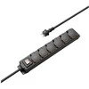 Hama Ogrodowa, Budowlana, 4 gniazda SCHUKO, juoda, 4m, 3680W, IP44
