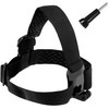Hurtel Headband for GoPro, DJI Osmo Action, EKEN, SJCam, Insta360 action cameras + long mounting screw juodas