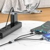 USB kabelis Hoco (X102) 3in1 lightning+microUSB+USB-C juodas 1m