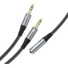 Kabelis AUX 2in1 Jack 3,5 mm (lizdas) į 2 x Jack 3,5 mm (vyras) Hoco 0,25 m UPA21 metalinis pilkas