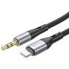 Kabelis AUX Jack 3,5 mm - Lightning Hoco 1 m UPA22 juodas