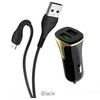 Įkroviklis automobilinis Hoco Z31 USB + "microUSB" QuickCharge (3.0A) juodas