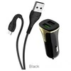 Įkroviklis automobilinis Hoco Z31 USB + "microUSB" QuickCharge (3.0A) juodas