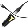 Įkroviklis automobilinis Hoco Z31 USB + "microUSB" QuickCharge (3.0A) juodas