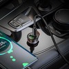 Car charger Hoco USB A + USB C QC3.0 PD 3A 43W + cable USB C to Lightning NZ16A metal pilka