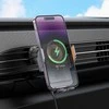 Wireless car phone holder Hoco 15 W air vent HW7 pilka