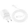 Telefono įkroviklis Hoco 2 x USB C + 2 x USB A QC3.0 PD 3A 20W + laidas USB C į USB C N55 baltas
