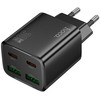 Phone charger Hoco 2 x USB C + 2 x USB A QC3.0 PD 3A 30W N56 juodas