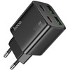 Phone charger Hoco 2 x USB C + 2 x USB A QC3.0 PD 3A 30W N56 juodas