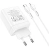 Telefono įkroviklis Hoco 2 x USB C + USB A QC3.0 PD 3A 35W + laidas USB C į Lightning N33 baltas