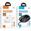 Wire pelė žaidimams Hoco USB A 2400 dpi GM37 baltas