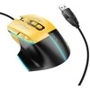 Wire pelė žaidimams Hoco USB A 3600 dpi GM31 juodas geltona