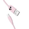 HOCO USB kabelis - KX1 micro USB 1m rožinis