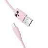 HOCO USB kabelis - KX1 micro USB 1m rožinis