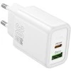 Telefono įkroviklis Hoco USB A + USB C QC3.0 PD 3A 30W N63 baltas