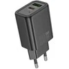 Telefono įkroviklis Hoco USB A + USB C QC3.0 PD 3A 20W N61 juodas