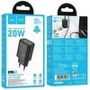 Telefono įkroviklis Hoco USB A + USB C QC3.0 PD 3A 20W N61 juodas