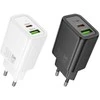 Phone charger Hoco USB A + USB C QC3.0 PD 3A 30W N63 juodas