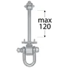 Kabliukas Domax MHD120 8855, pilka, 120 mm x 12 mm