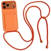 Hurtel iPhone 17 Pro / 18 Pro Silikoninis dėklas with Card Pocket and Crossbody Strap - Oranžinis